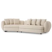 Casa Padrino luxury sofa beige/black 314 x 130 x H. 68 cm - Curved living room sofa - Hotel sofa - Living room furniture - Hotel furniture - Luxury furniture - Luxury furnishings
