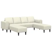 Vidaxl Dnevna soba kavč 3 szt. krema 250 x 188 x 76 cm