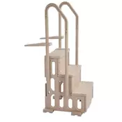 VEVOR Stopnice za bazen 3-stopenjske dvojne ograje 1500x820x670 mm barva taupe