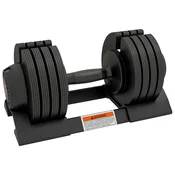 SPORTNOW Set uteži telovadnica 7/13/18/24 kg, set nastavljivih ročk za roke s podstavkom za shranjevanje in nedrsečim ročajem, uteži ročk, za fitnes vadbo doma in v telovadnici, črna