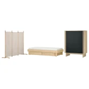 GLAMBERGET Nameštaj za spavacu sobu, 3 k., borovina/Katorp bež, 80-160x200 cm