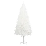 Vidaxl Umetna novoletna jelka z realističnimi iglicami bela 240 cm