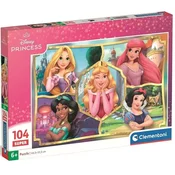 Disney+Princeske Nasmejani obrazi 104-delna super sestavljanka - Clementoni