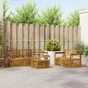 Set vanjskih sofa 6 kom. Prirodna Cvrsto drvo akacije