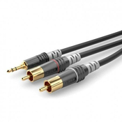 Sommer Cable Sommer Cable HBA-3SC2-0150 klinker/cinch avdio priključni kabel [2x moški cinch konektor - 1x 3\,5 mm banana moški konektor] 1.50 m črna, (20590996)