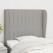 Vidaxl vidaXL Vzglavnik s krilci svetlo siv 103x23x118/128 cm blago