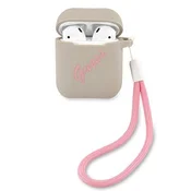 Guess Etui Guess Silicone Vintage za AirPods 1/2 - sivo-roza