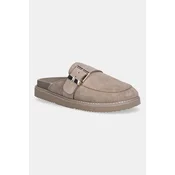 Natikači Tommy Hilfiger Th Buckle Fur Suede Mule FW0FW09083 Bež