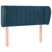 Vidaxl Vzglavje z ušesi temno modro 103x23x78/88 cm žamet