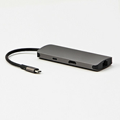Priključna postaja USB 3.1 Type-C siva, vse novo, HDMI, RJ45, microSD, USB C (PD), 2x USB3.0
