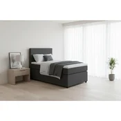 MID.YOU BOXSPRING POSTELJA 90 cm x 200 cm , tekstil, leseni material antracit