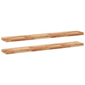 Vidaxl Viseče police 2 kosa 140x20x4cm oljni premaz trden akacijev les