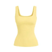 PANTHEROAR Top Caro Neck Sleeveless Top pastelno rumena