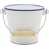 Mini emajlirano vedro 14 cm, belo/modro