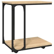 Bocni stolic s kotacima boja hrasta sonome 50x35x55,5 cm drveni