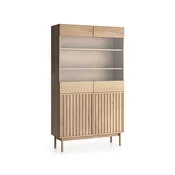 Vitrina KIOTO 106x183x37 cm hrast cremona/steklo