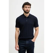 United Colors of Benetton pletena polo majica moška z dodatkom lanu