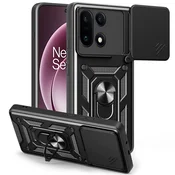 Oklepni ovitek MaX-Armor z obročem, kovinsko ploščico in zaščito zadnjih kamer za OnePlus 15 - black