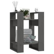 Ormaric za knjige / sobna pregrada sivi 41x35x57 cm od borovine