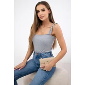 Gray nude blouse with straps