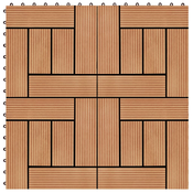 vidaXL Plocice za trijem 11 kom WPC 30 x 30 cm 1 m2 boja tikovine