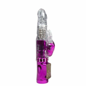 You2Toys - Vibrator s dijamantnim poslom - metalik roza (USB)