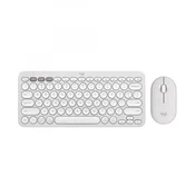 Logitech Pebble 2 Combo tipkovnica Miška vključena Univerzalno Brezžični RF + bluetooth AZERTY Francoščina Bela