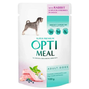 OPTI MEAL Dog Adult vrečka - KUNEC z borovnicami v omaki, 100g