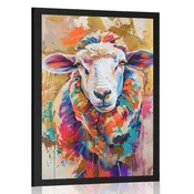 Plakat ovca v imitaciji umetniške slike - 40x60 silver