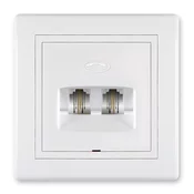 ALING-CONEL Telefonska prikljucnica PRESTIGE 2xRJ12 6/4 b/m bela