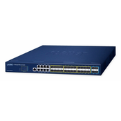 Planet GS-6311-16S8C4XR Layer 3 16-Port 100/1000X SFP + 8-Port Gigabit TP/SFP combo + 4-Port 10G SFP+ Managed Ethernet Switch with 36-72V DC Redundant Power (hardware-based Layer 3 RIPv1/v2, OSPFv2 dy