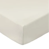 Bež napenjalna rjuha iz bombažnega perkala 90x190 cm Cotton Percale – Bianca