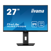 IIYAMA XUB2793QS-B1 27inch ETE IPS-panel ULTRA SLIM LINE 2560x1440 WQHD 1ms 15cm height adj. stand 300cd/m2 2xHDMI DP Speakers