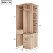 SONNENH Garderobna omara, 70 x 55 x 175 cm, MDF, predali za shranjevanje, za shranjevanje v spalnici