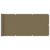 Balkonski zastor smede-sivi 75 x 400 cm HDPE