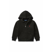 Otroški pulover Polo Ralph Lauren črna barva, s kapuco