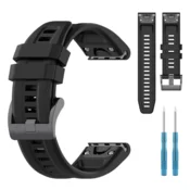 Pašček za Garmin Fenix 5 6 7 8 47mm Pro Solar Quatix Instinct črne barve 22mm