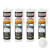 IsolBau Sanitarni silikon prozoren Sanitär Silikon 4 x 300ml