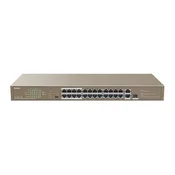 Svic 10/100 24-port PoE+2GE/1SFP Port Tenda TEF1126P-24-250W