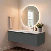 Skye Decor Set kupatilskog ormarica sa umivaonikom i ogledalom, 2 dela, Antracit