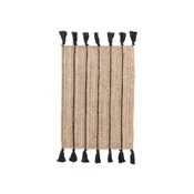 Črna/v naravni barvi ročno tkana preproga iz jute 60x90 cm Jalaja – Bizzotto
