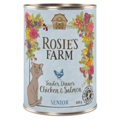 Varčno pakiranje: Rosies Farm Senior 12x400 g - Senior: piščanec & losos
