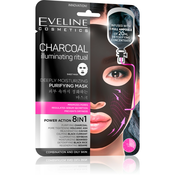 Eveline Cosmetics Charcoal Illuminating Ritual super vlažilna čistilna tekstilna maska