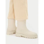 Gumijasti škornji Calvin Klein Jeans Mid Rainboot Rubber YW0YW02004 Écru
