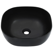 MAISON CHIC Umivalnik - Kopalna umivalnik - Lavabo 42,5x42,5x14,5 cm keramičen črn, (21684752)