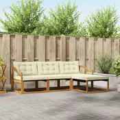 Set vanjskih sofa 4 kom. Prirodna i krem