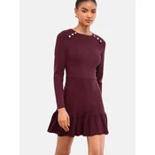 Lipsy Pletena obleka burgund