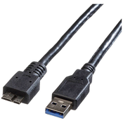 ROLINE Roline USB kabel USB 3.2 gen. 1 (USB 3.0) USB-A vtič\, USB-mikro-B 3.0 vtič 2.00 m črna zaščiten 11.02.8875, (20416475)