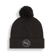 Mens Puma WRMLBLs Golf Removable Pom Beanie Hat, Black, Accessories