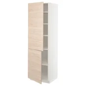 METOD Visoki element s policama/2 vrata, bela/Askersund im. svetlog jasena, 60x60x200 cm